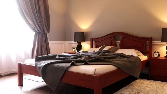 Ліжко двоспальне дерев'яне ЧДК Італія масив Вільха 0