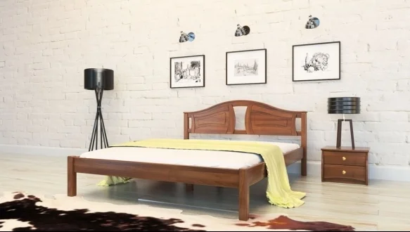 Ліжко двоспальне дерев'яне ЧДК Італія масив Вільха 5