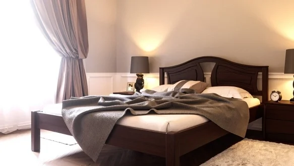 Ліжко двоспальне дерев'яне ЧДК Італія масив Вільха 3