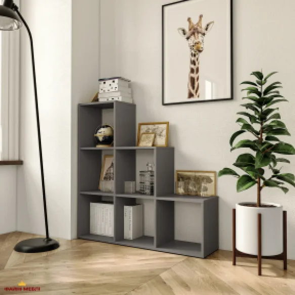 Стелаж антрацит на 6 комірок GT39