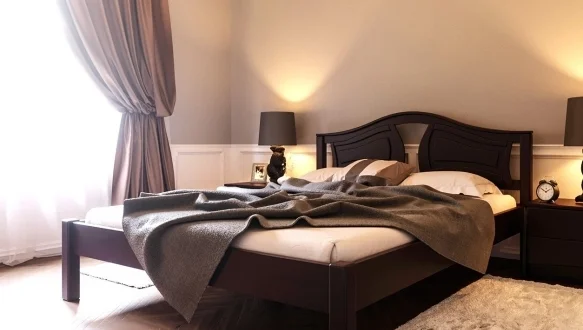 Ліжко двоспальне дерев'яне ЧДК Італія масив Вільха 4