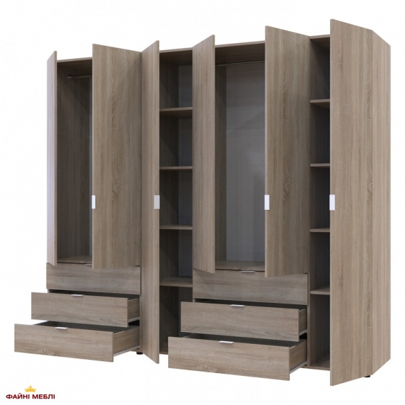 Шафа Дорос Гелар дуб сонома 6 дверна 232,5 см 0