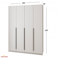 Шафа Mebelstar Оскар чотирьохдверна 160 см Білий сніг 160 см