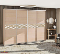 Шкаф-купе 4м Модель-2 крашеный высокий глянец четырехдверный