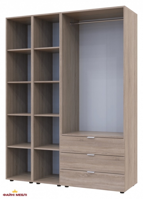 Шафа Дорос Гелар дуб сонома з 2 Етажерками 2-х дверна 153,9 см 2 Шафа Дорос Гелар дуб сонома з 2 Етажерками 2-х дверна 153,9 см 2