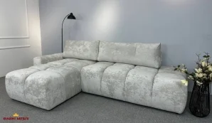 Кутовий диван розкладний крокуюча єврокнижка Елізіум Сапфір 277 см