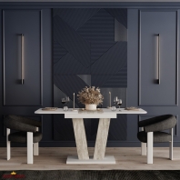 Стол-трансформер Vendi Белый бриллиант/Ателье светлый