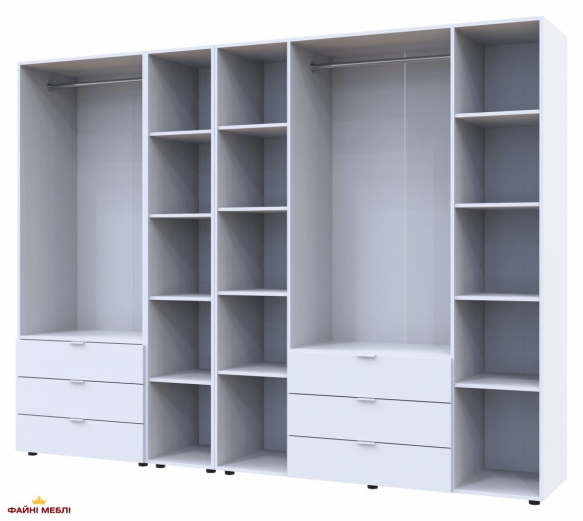 Шафа Дорос Гелар білий з Етажеркою 6 дверна 270,7 см 3