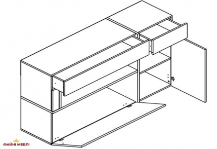 Тумба KOM1D2S1K Лайн АКЦІЯ! 1