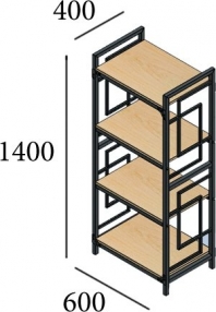 Стеллаж 4 полки Квадро