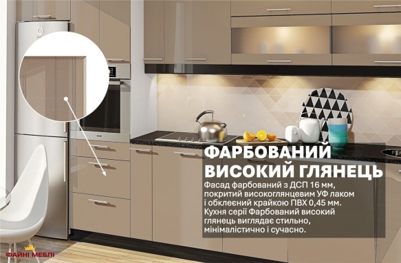 Модульна кухня Фарбований високий глянець 6