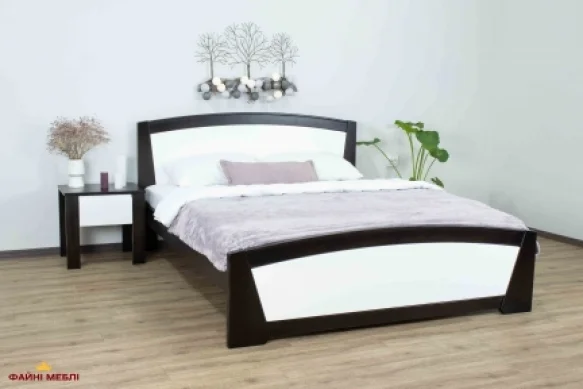 Ліжко двоспальне дерев'яне Дрімка Женева Бук