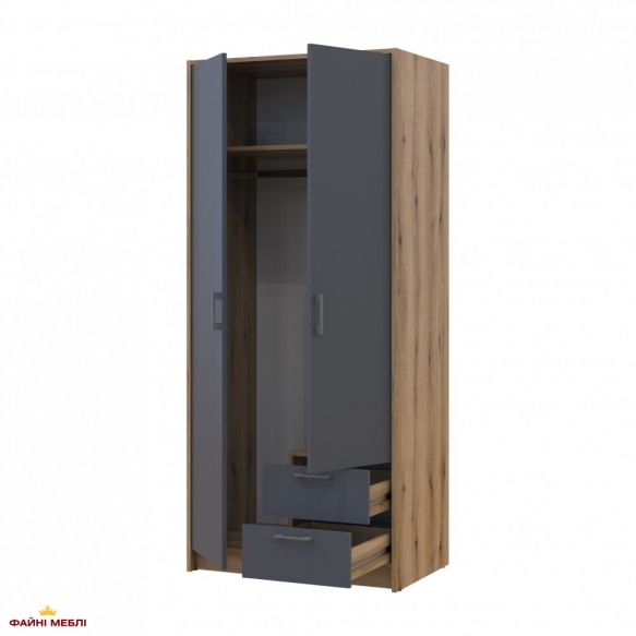 Шкаф для одежды Дорос Ронди графит 2 дверный 82 см 0