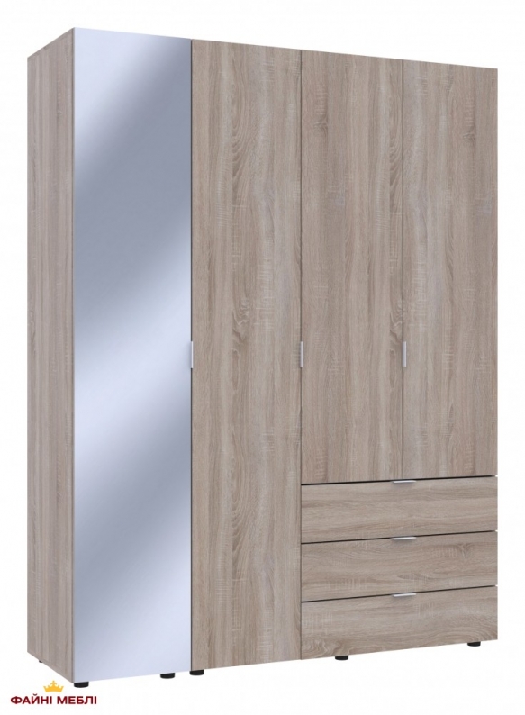 Шафа для одягу Дорос Гелар дуб сонома 3-х дверна/Дзеркало 155 см 3
