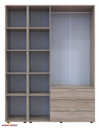 Шафа для одягу Дорос Гелар дуб сонома 3-х дверна/Дзеркало 155 см