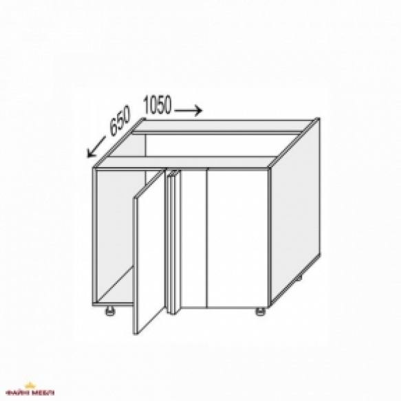 Секція нижня КутН 90° 1050х650/820 1дв Глорі