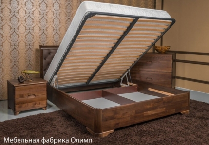 Ліжко Мілена PREMIUM з м'якою спинкою(ромб) та підйомним механізмом 4