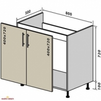 №14 Тумба нижняя мойка 80 Люкс RODOS