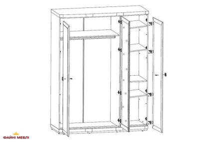 Шкаф платяной SZF3D Орегон 1