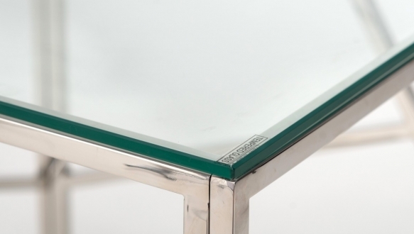 Стол кофейный CF-2 прозрачный + серебро 6