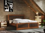 Ліжко дерев'яне з м'якою вставкою ArborDrev Тренд Сосна / Бук