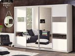 Шафа-купе з дзеркалом Комфорт меблі Модель-3 білий 4 дверна 400 см