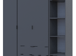 Шкаф Дорос Гелар графит с Этажеркой 3-х дверный 154,4 см