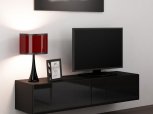 Тумба під ТВ Vigo/Віго RTV140 Чорний/Чорний глянець Cama Ширина 140 см