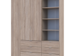 Шкаф для одежды Дорос Гелар дуб сонома 3-х дверный с пеналом 176,2 см