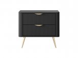Тумба прикроватная 2S Черный/Золотые ножки Lante