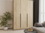 Шкаф Mebelstar Оскар трехдверный с ящиками Дуб сонома 150 см