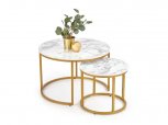 Стол журнальный Paola белый мармур/золотой