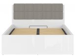 Кровать двуспальная с мягким изголовьем BRW Poland LOZ/140/B Tetrix / Тетрикс с подьемним механизмом и нишей для белья ДСП