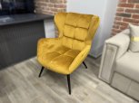 Крісло м'яке Halmar Tyrion / Тіріон Гірчичний / Чорні ніжки
