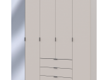 Шкаф для одежды Дорос Гелар кашемир 4-х дверный/Зеркало 194 см