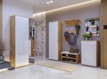 Модульная прихожая Миромарк Асти Дуб крафт / Белый глянец