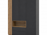 Шкаф Дорос Дейл трёхдверный с нишей и этажеркой Антрацит/Дуб Эвок 178 см