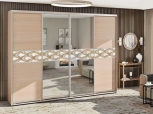 Шкаф-купе с зеркалом Комфорт мебель Модель-2 дуб золотой 4 дверный 400 см