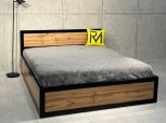 Кровать LOFT 160×200 + подъёмный механизм Дуб Сонома / Чёрный мат MebliRoMax