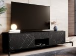 Тумба ТВ Marmo/Мармо RTV195 2D1S1K Чорний/Чорний мармур Cama Ширина 195 см