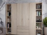 Шкаф Дорос Гелар дуб сонома с 2 Этажерками 4-х дверный 231,4 см