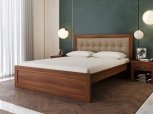 Кровать деревянная с мягкой вставкой Лев Мадрид 50 массив Бук