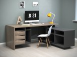 Комп'ютерний стіл Connect 1 Інтарсіо Правий/Лівий Дуб Сонома Трюфель/Антрацит 190 см