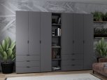 Шкаф для одежды Дорос Гелар графит 6 дверной с пеналом 292,4 см