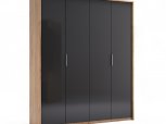 Шафа 4Д без дзеркала Міромарк Луна 4 дверна чорний 185 см