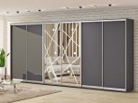 Шкаф-купе с зеркалом Комфорт мебель графит 6 дверный 540 см