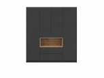 Шкаф Дорос Дейл четырёхдверный с нишей Антрацит/Дуб Эвок 206 см