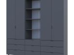 Шкаф Дорос Гелар четырёхдверный с пеналом Графит 215 см