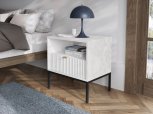 Тумба прикроватная Белый/Черные ножки S54 Nova