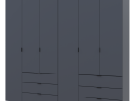 Шкаф Дорос Гелар графит с Этажеркой 6 дверной 270,6 см